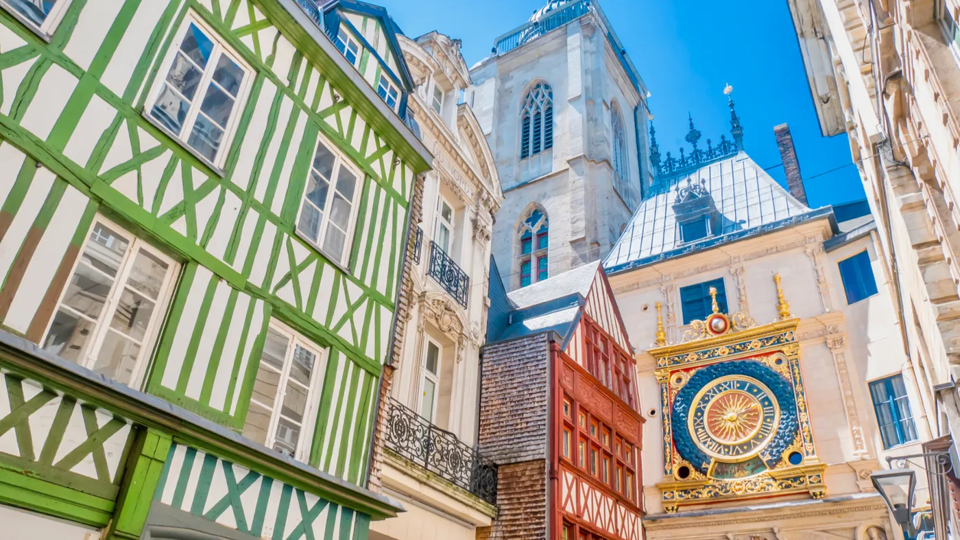 La rue Grosse Horloge à Rouen